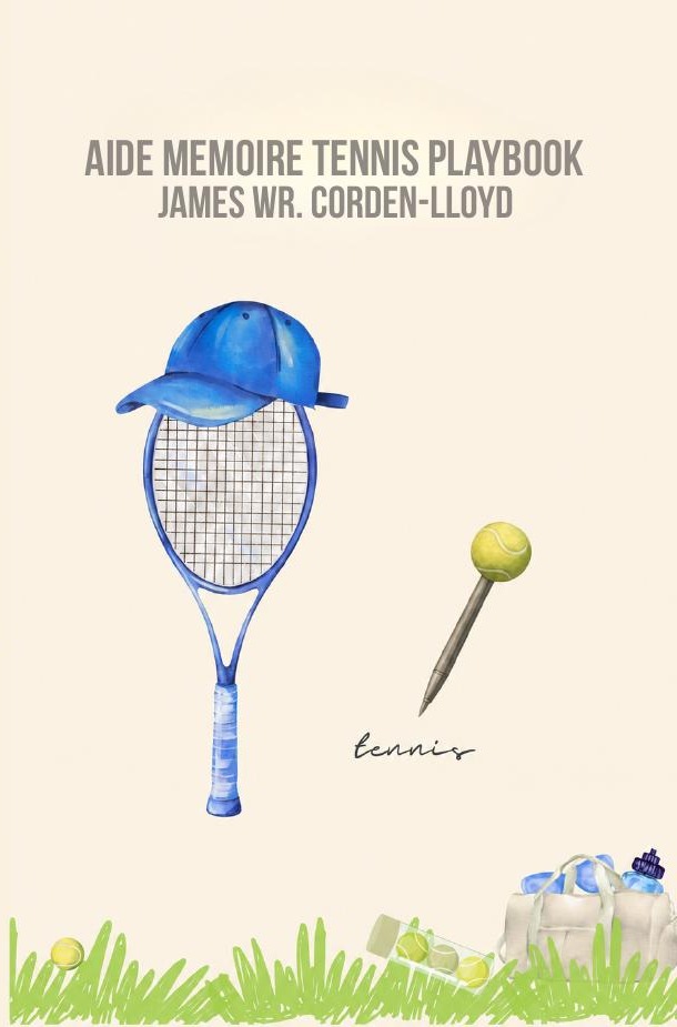 Aide Mémoire Tennis Playbook, blue male edition front cover